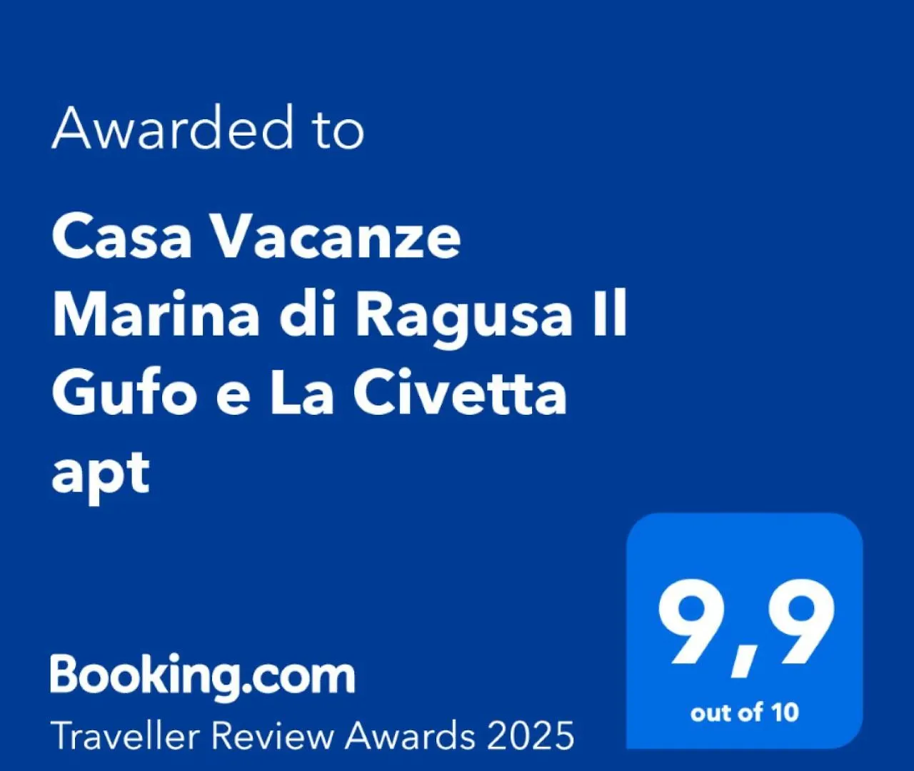 Casa Vacanze Marina di Ragusa Il Gufo e La Civetta apt